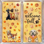 74Pcs Fall Thanksgiving Window Clings, Dog Pumpkin
