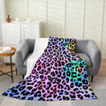 Women Cheetah Printed Blanket Lightweight,Colorful Throw 50x60 Inch