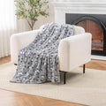 Peanuts® VelvetLoft® Cute Character Snoopy Plush Throw Blanket,Peanuts Poses and Paws Grey,Throw 55 in x 70 in (Official Peanuts® Product)